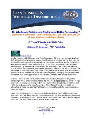 Do Wholesale Distributors Really Need Better Forecasting?